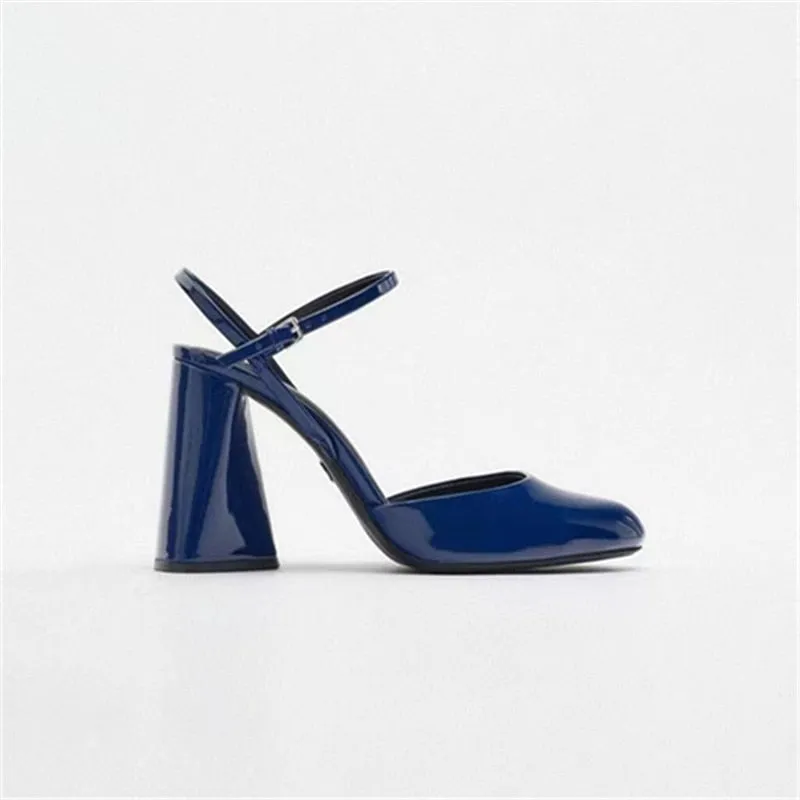 Advbridge Pumps Shoes Woman Fashion Chunky Block Heel Pumps Shoes Marry Jane Sweet Fashion 2023 Brand New High Heeled Buckle Strap Spring