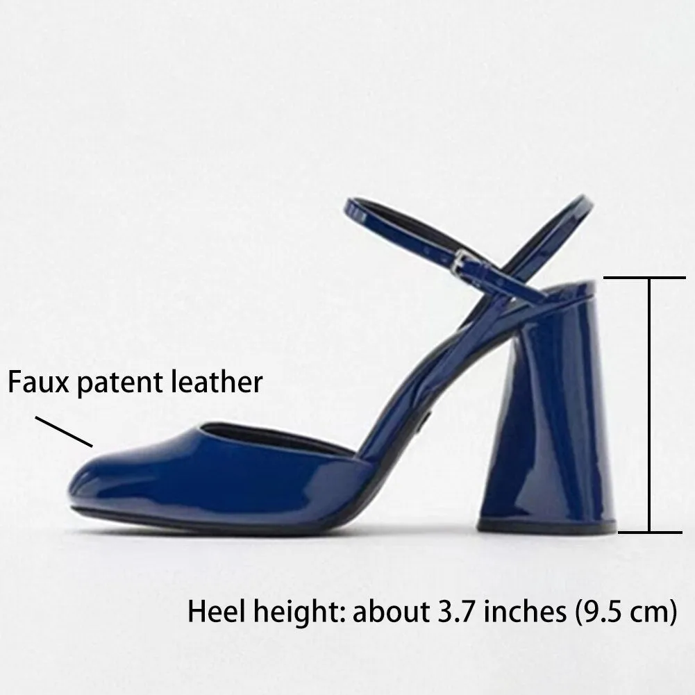 Advbridge Pumps Shoes Woman Fashion Chunky Block Heel Pumps Shoes Marry Jane Sweet Fashion 2023 Brand New High Heeled Buckle Strap Spring