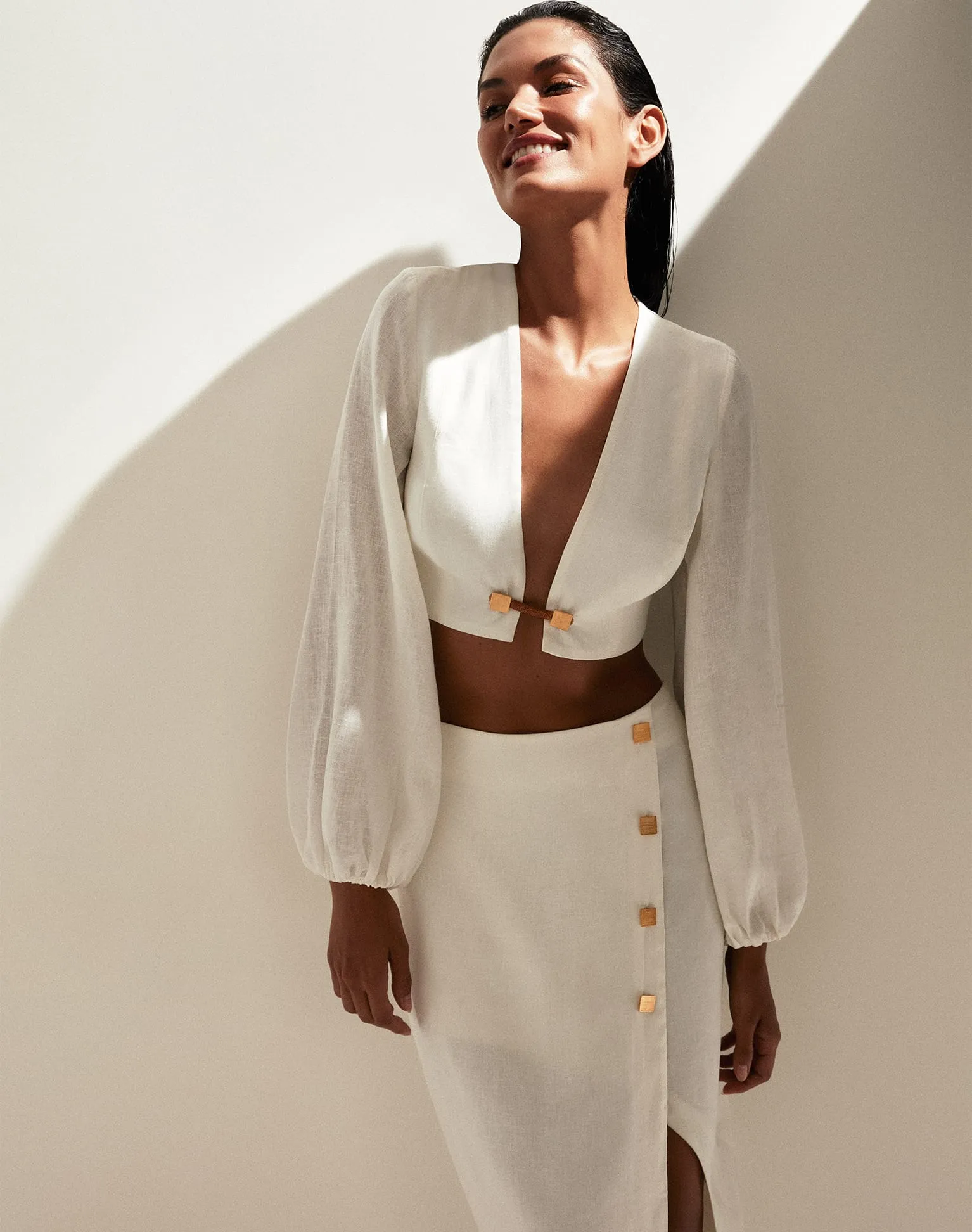 Alessia Long Sleeve Blouse - Off White
