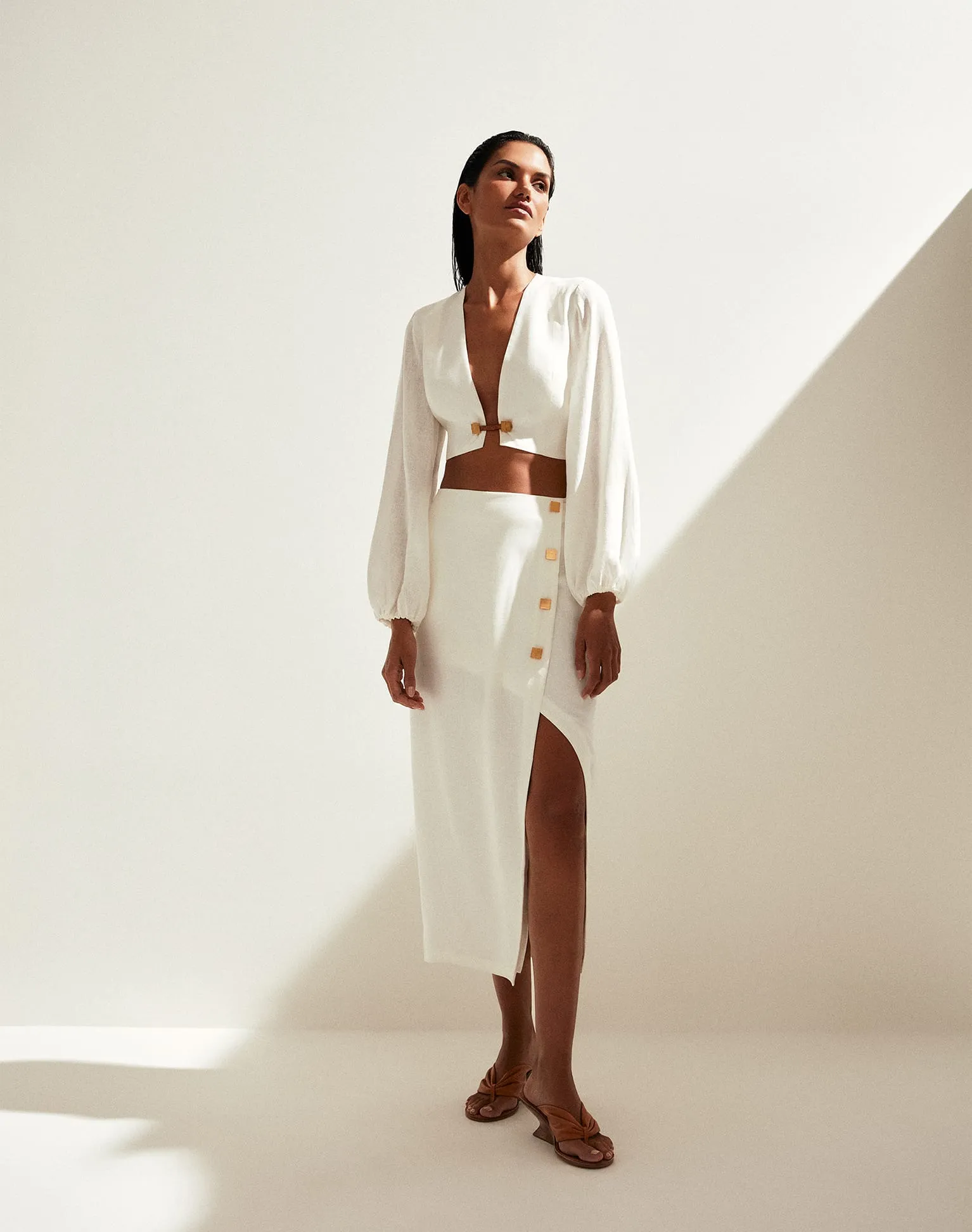 Alessia Long Sleeve Blouse - Off White