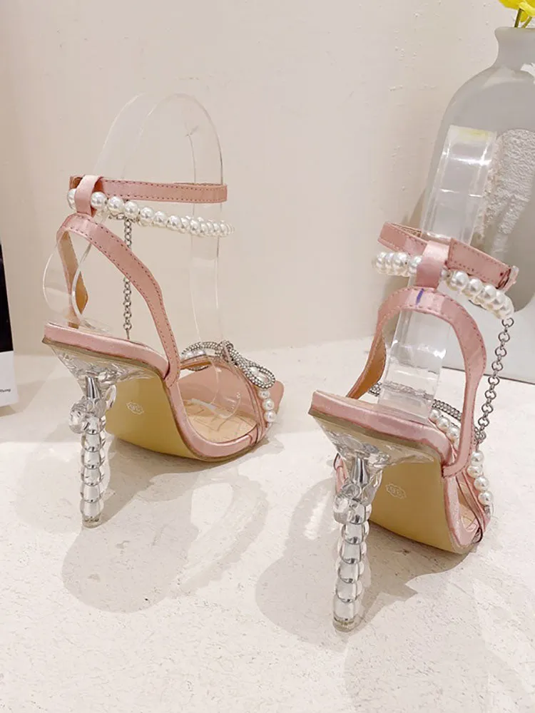 Amozae-Bow Pearl Heels