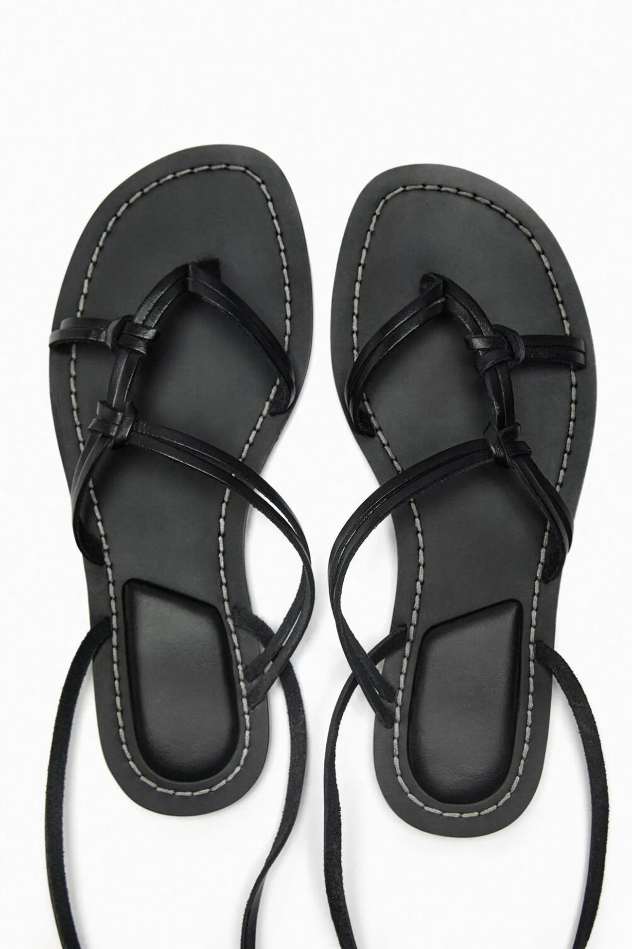 Amozae-Solid Strappy Flat Roman Sandals