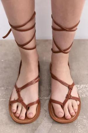 Amozae-Solid Strappy Flat Roman Sandals
