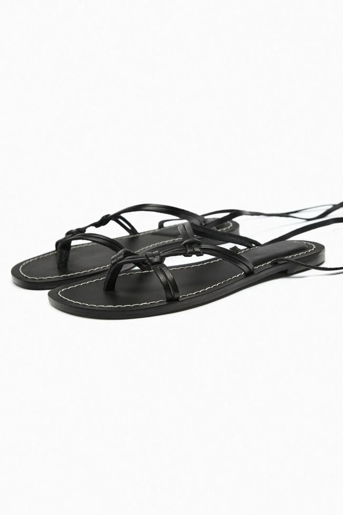 Amozae-Solid Strappy Flat Roman Sandals
