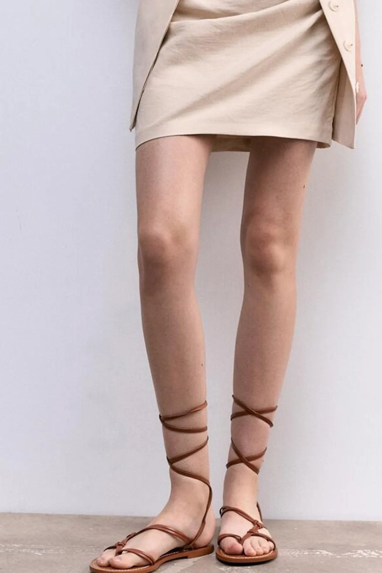 Amozae-Solid Strappy Flat Roman Sandals