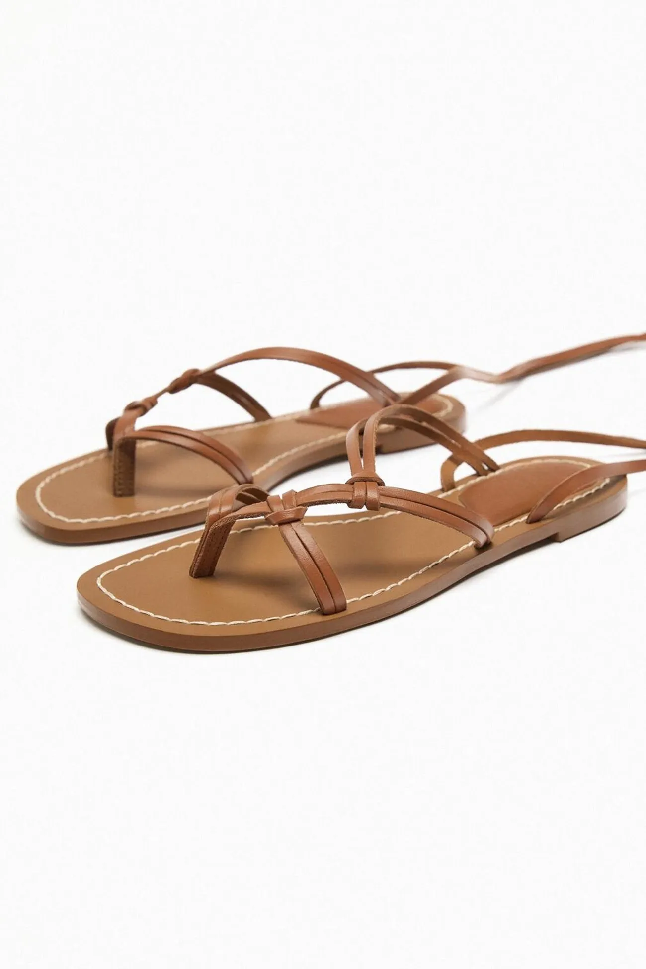 Amozae-Solid Strappy Flat Roman Sandals