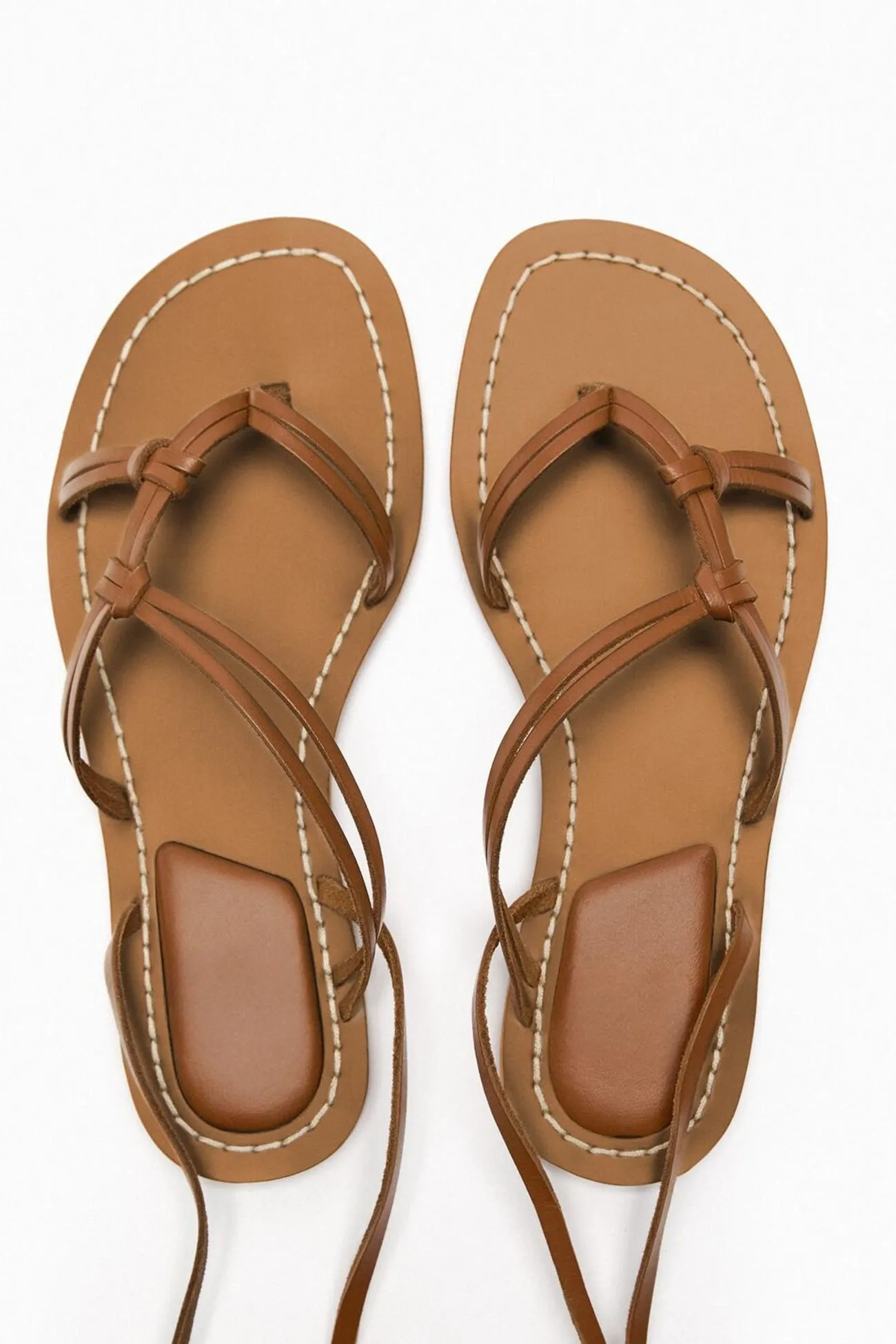 Amozae-Solid Strappy Flat Roman Sandals