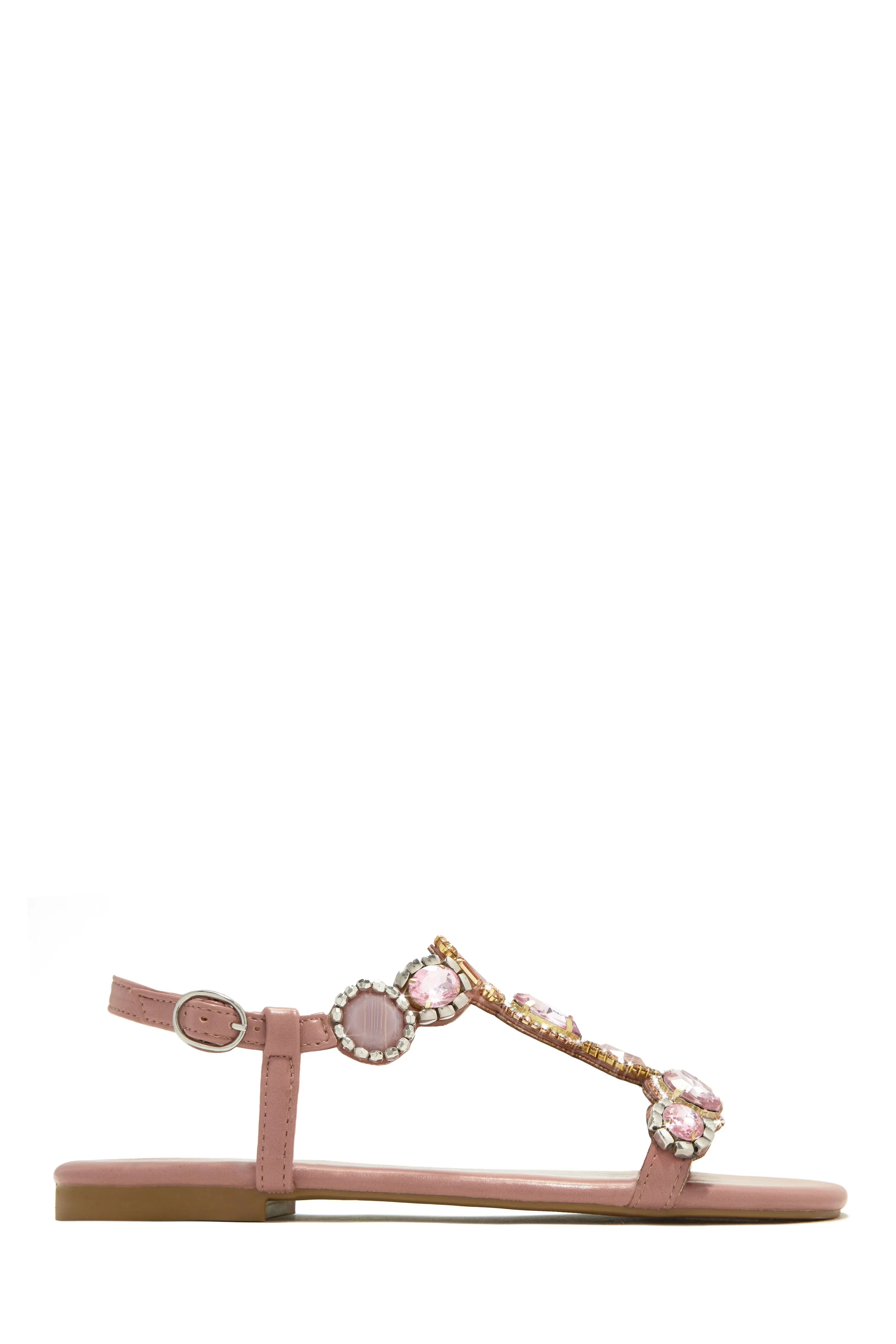 Embellished Aruba Sunset Sandals - Black with Stone Accents