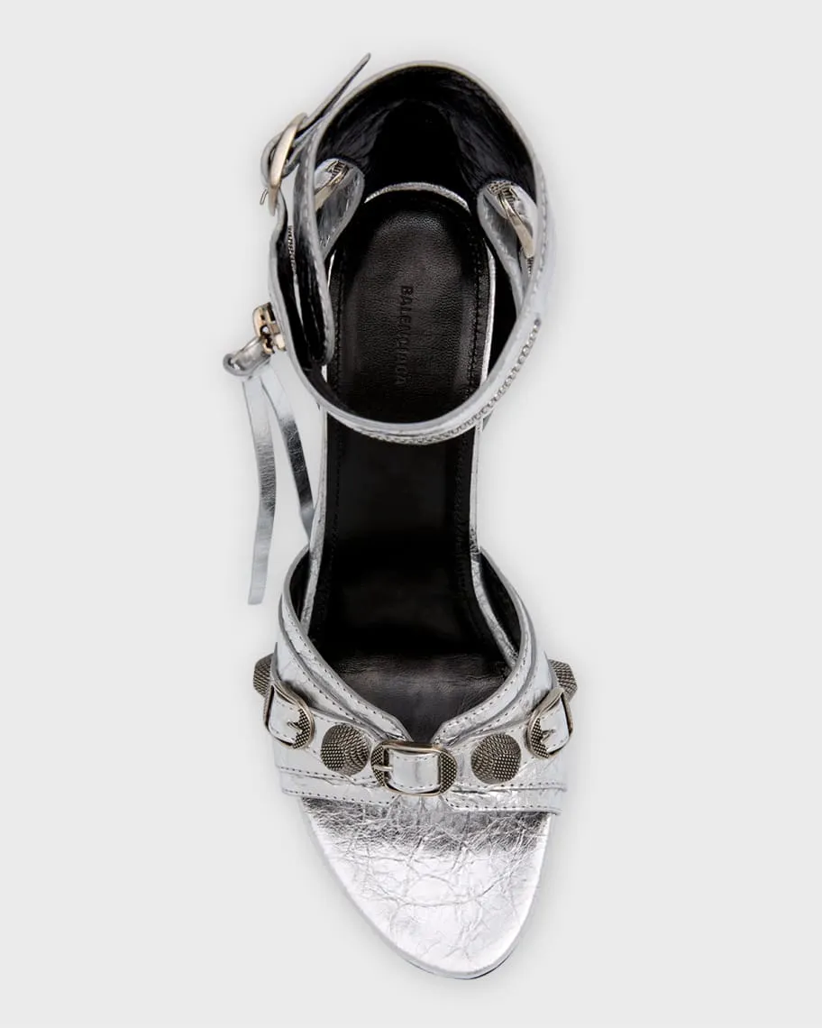 Balenciaga Cagole 110mm Metallic Sandals