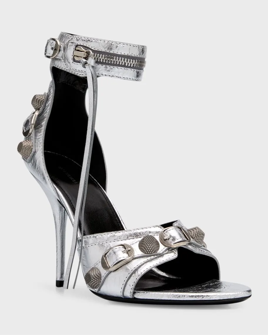 Balenciaga Cagole 110mm Metallic Sandals
