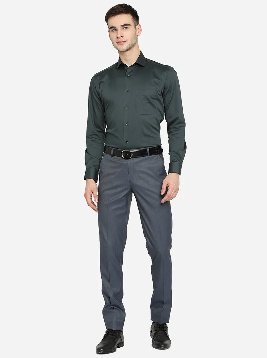 Blue Solid Super Slim Fit Formal Trouser | JadeBlue Youth