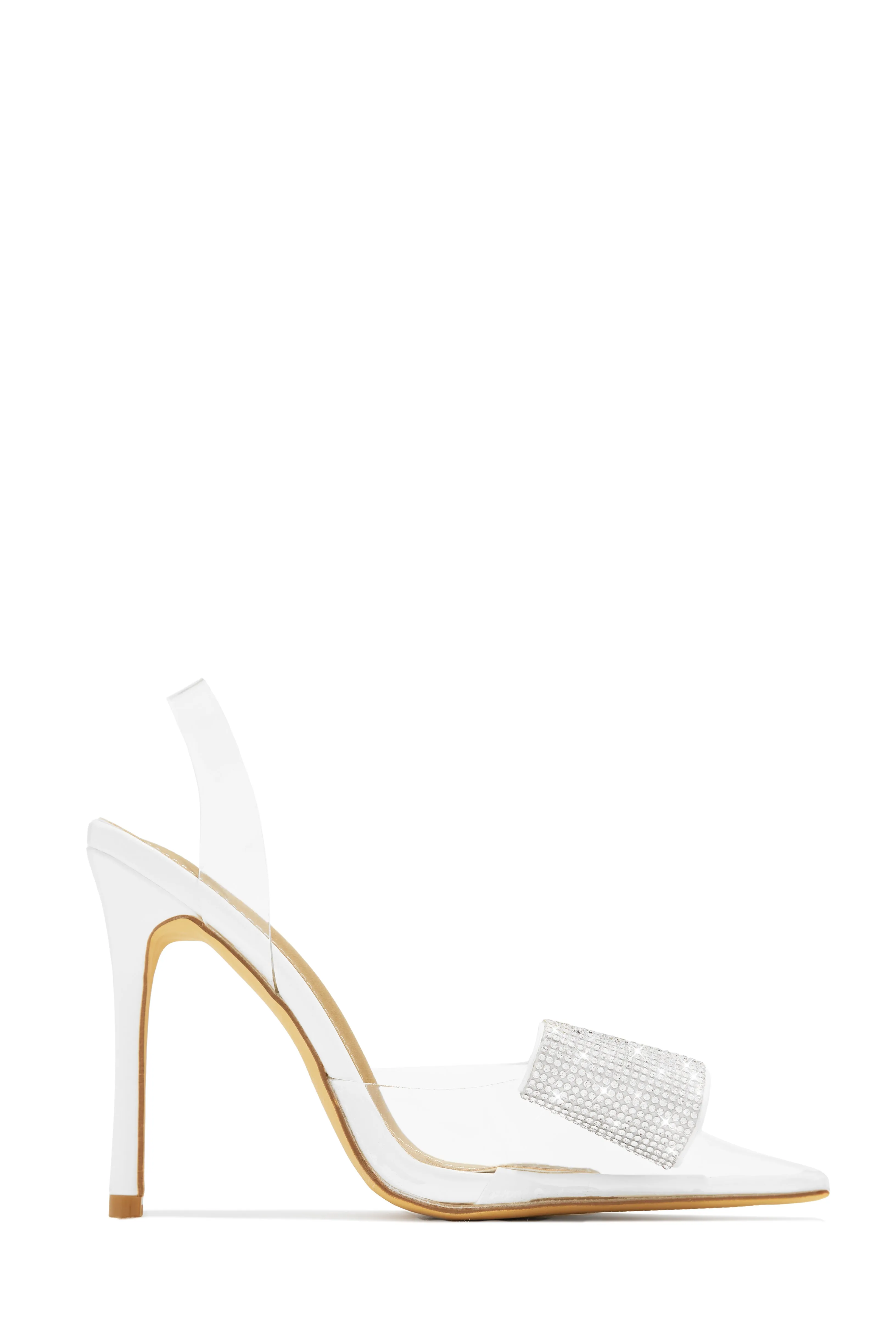 Chiara Embellished Bow Clear High Heel Pumps - Black