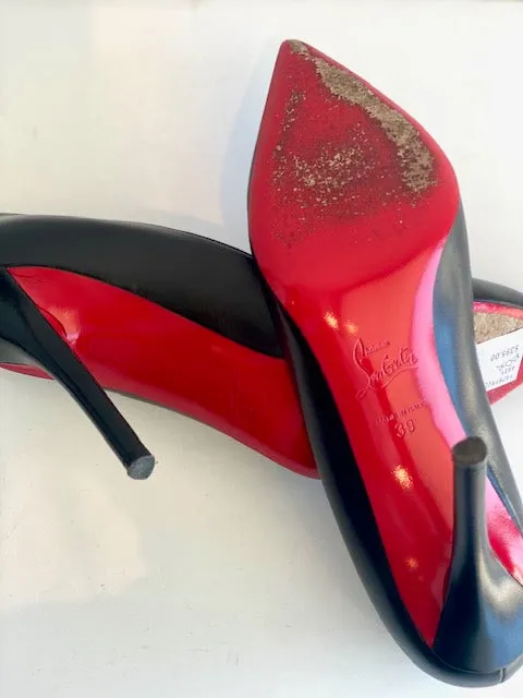 Christian Louboutin Piagelle Black Leather Heels