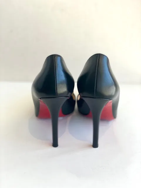 Christian Louboutin Piagelle Black Leather Heels