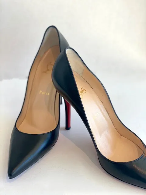Christian Louboutin Piagelle Black Leather Heels