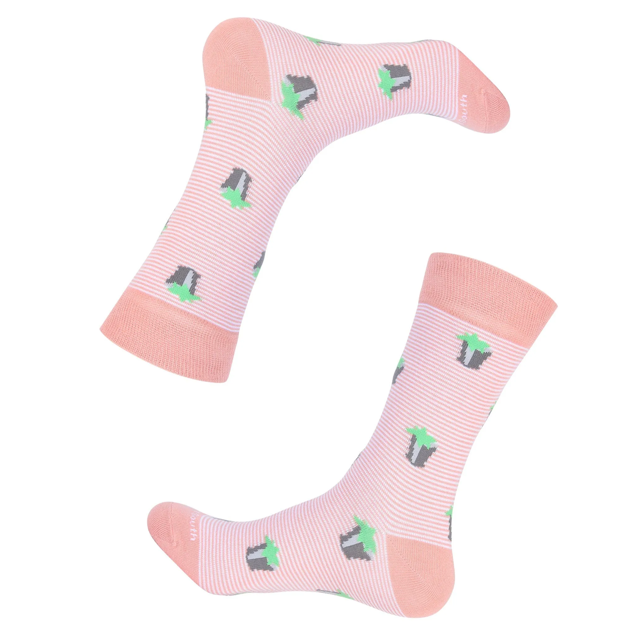 Coral Striped Mint Julep Sock