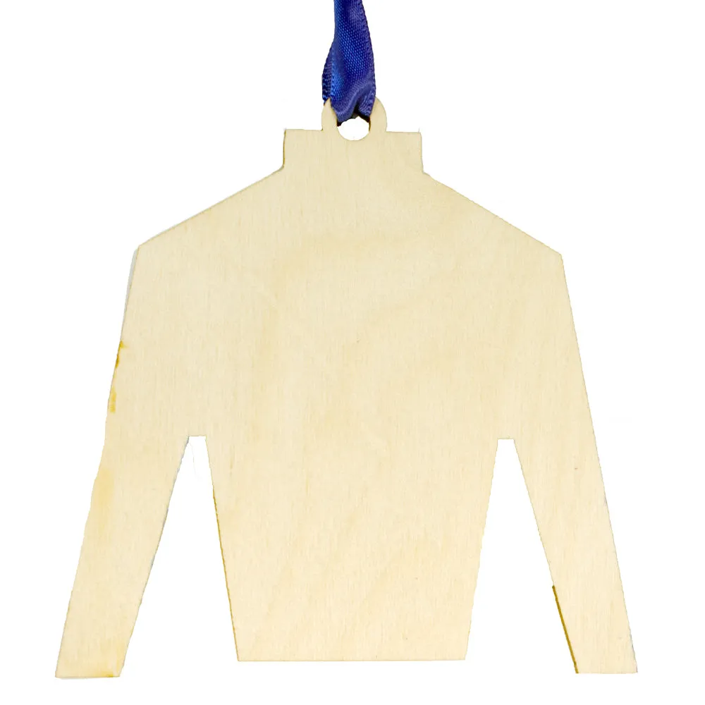 Derby Silk in Blue and Yellow Ornament