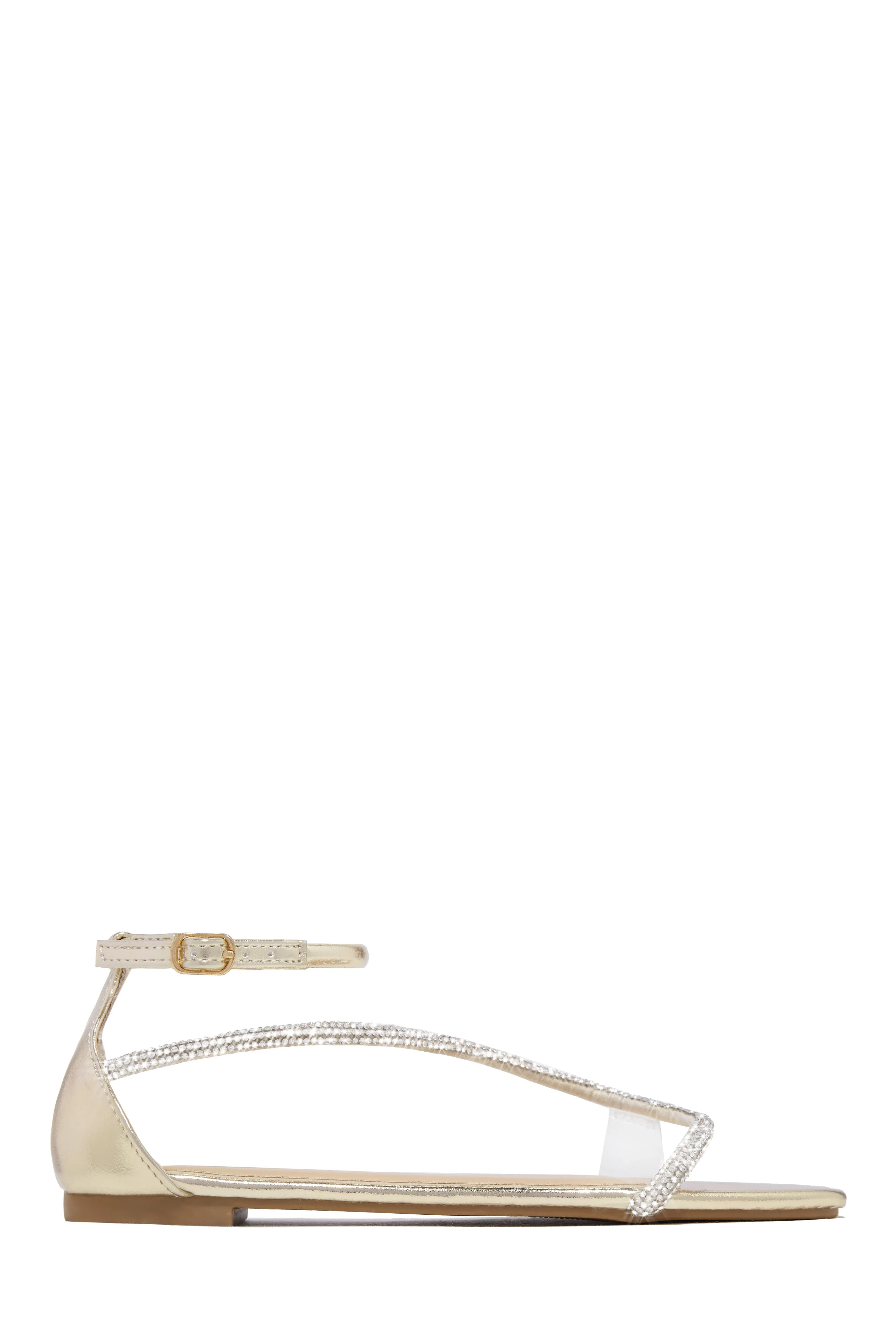 Dream Vacation Embellished Ankle Strap Sandals - Silver