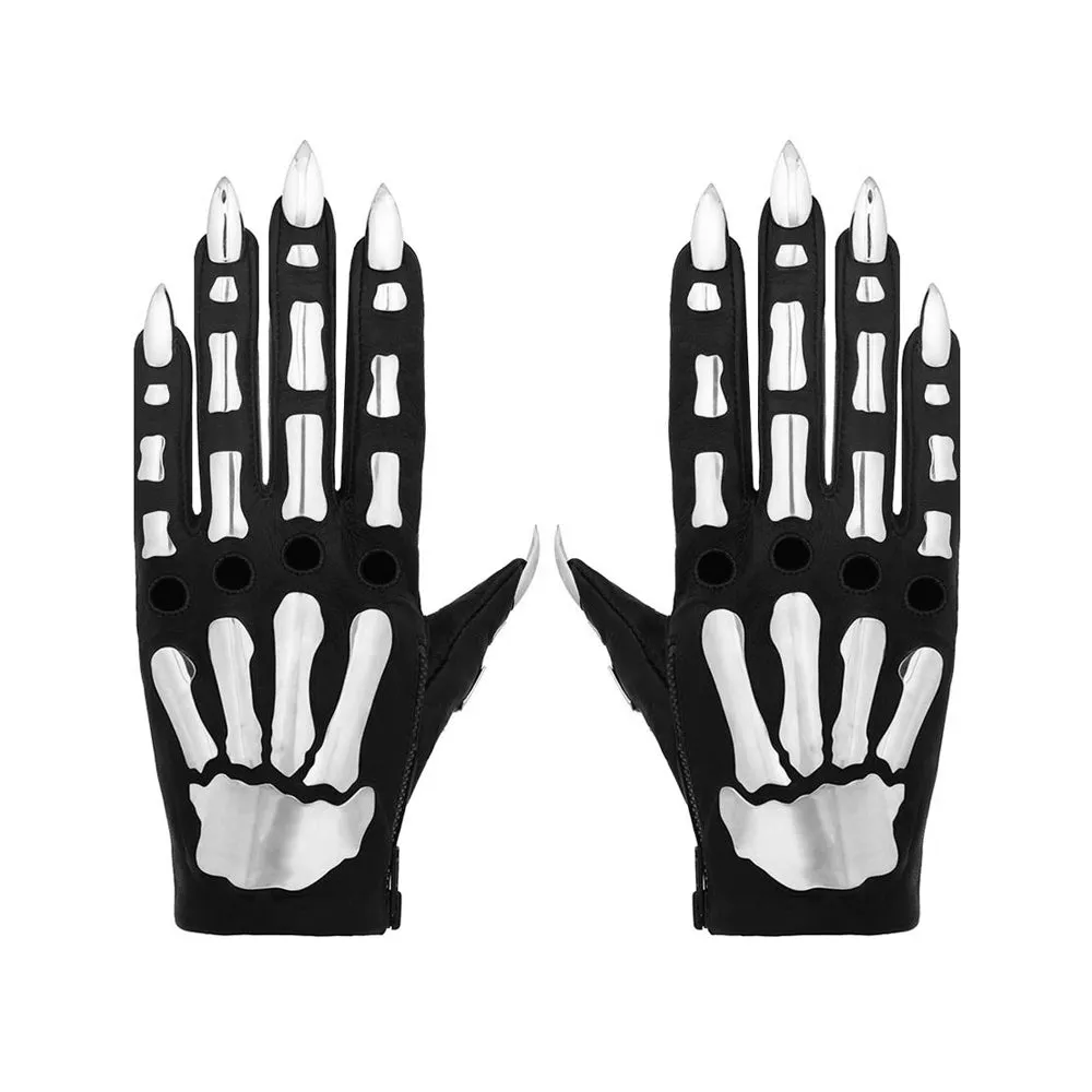 FULL METAL BONES GLOVES WITH STILETTO NAILS
