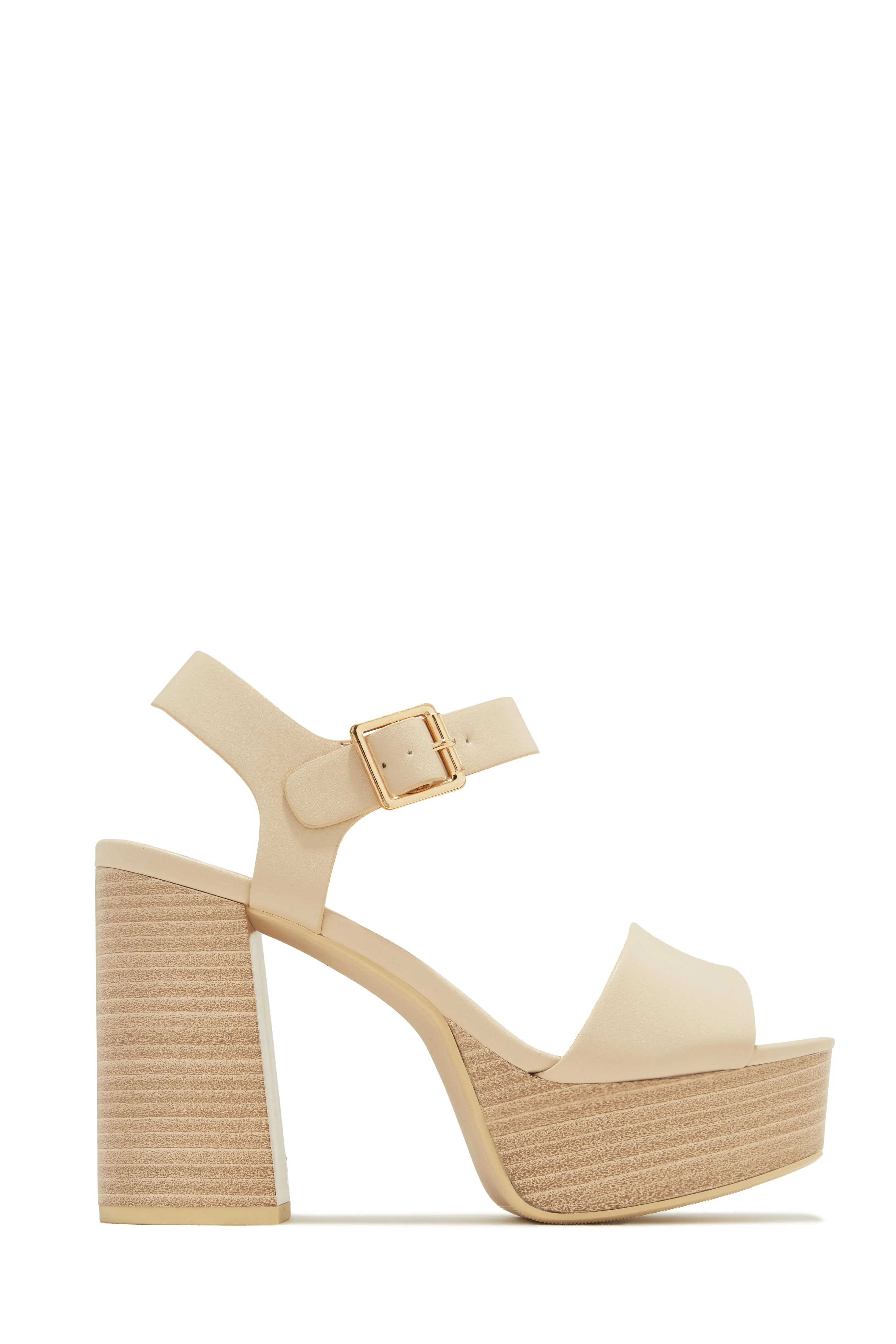 Giani Block Heel Platforms - Nude