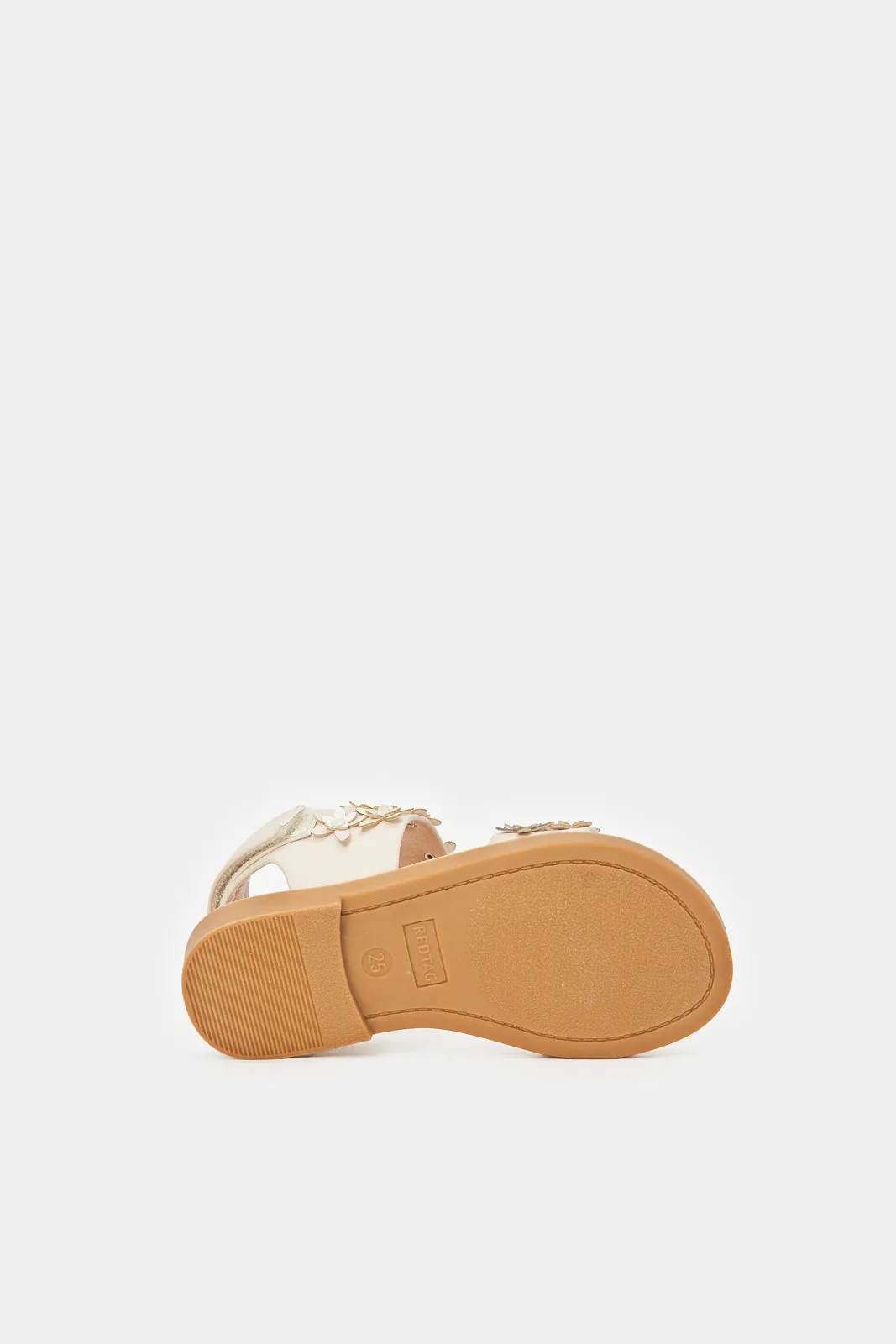 Girls Beige Floral Sandal