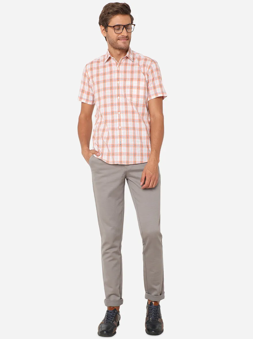 Grey Striped Uno Fit Casual Trouser | JadeBlue