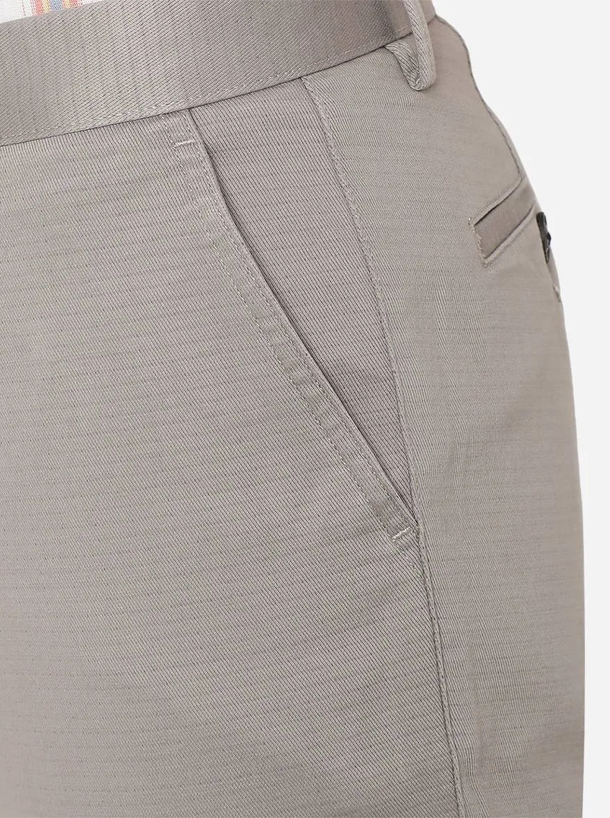 Grey Striped Uno Fit Casual Trouser | JadeBlue