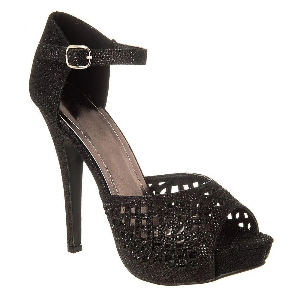 High Heel Open Toe Platform Ankle Strap Sandal