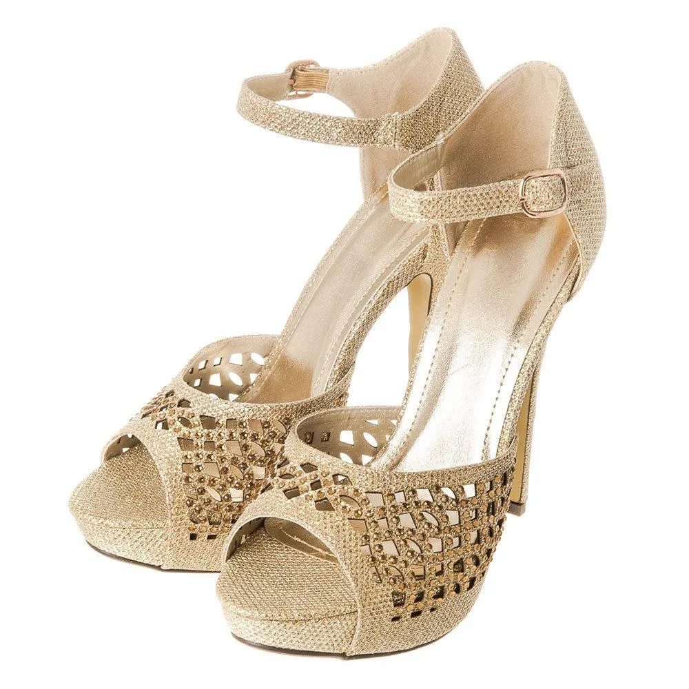 High Heel Open Toe Platform Ankle Strap Sandal
