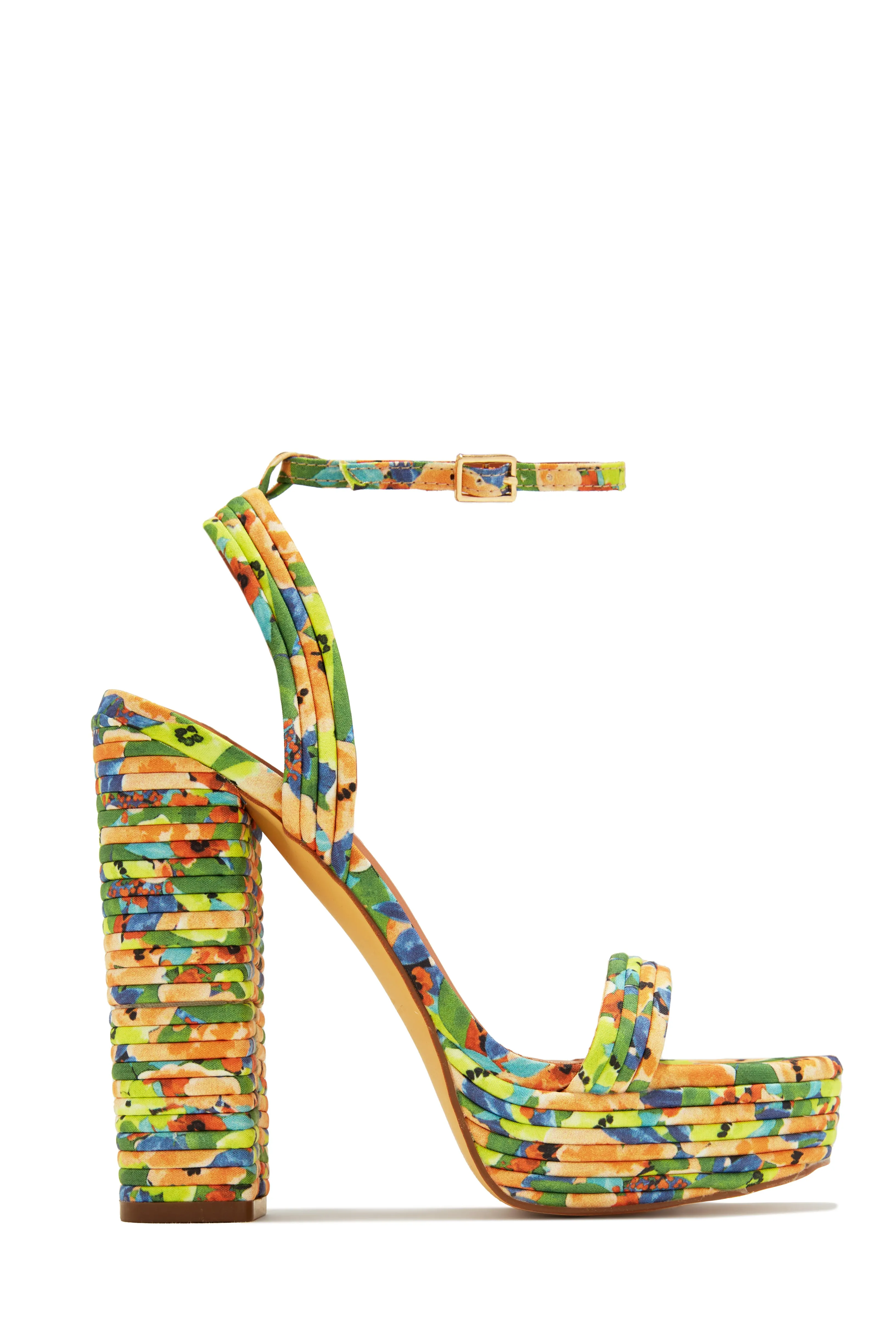 Jazzlyn Platform Block Heels - Gold