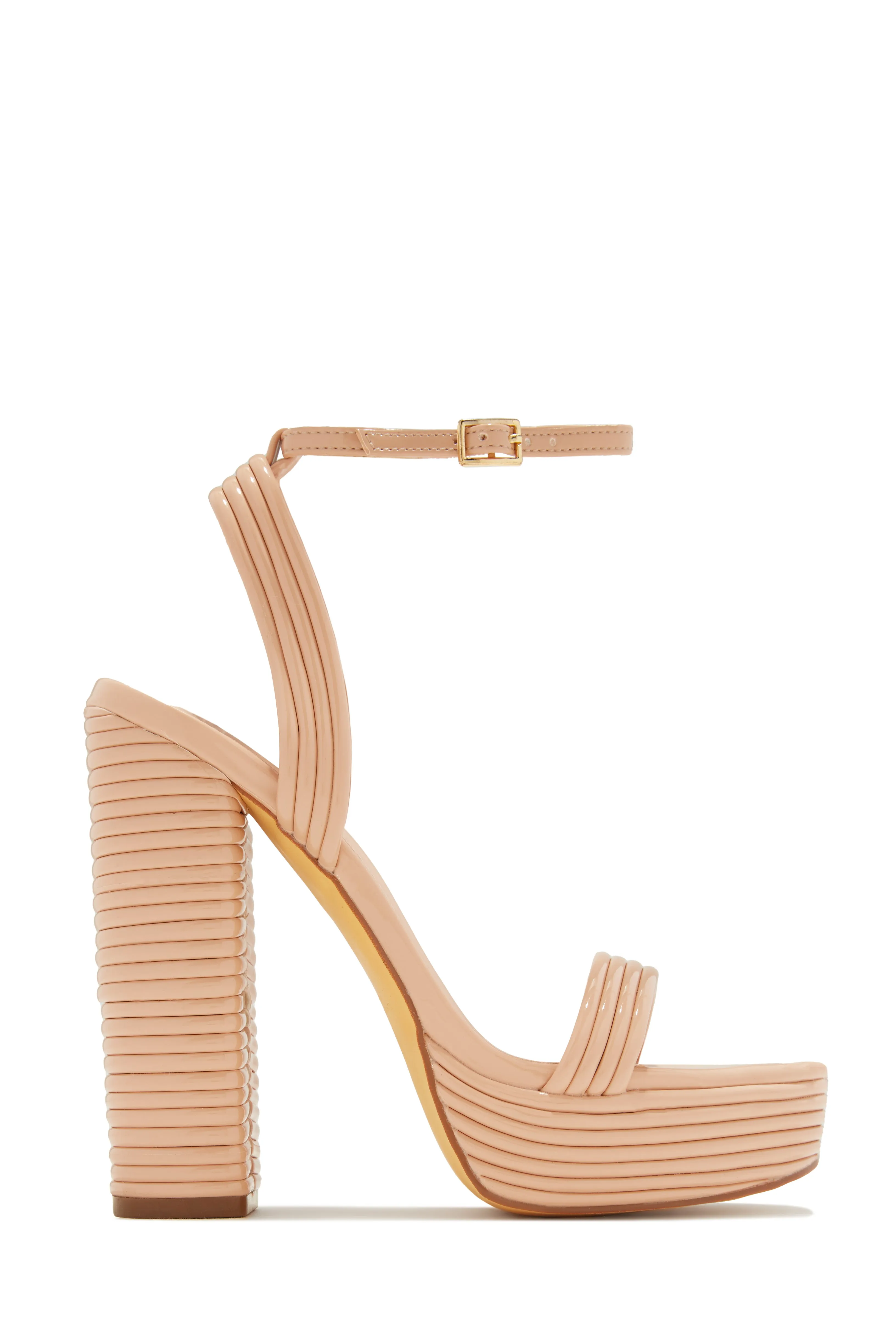 Jazzlyn Platform Block Heels - Gold