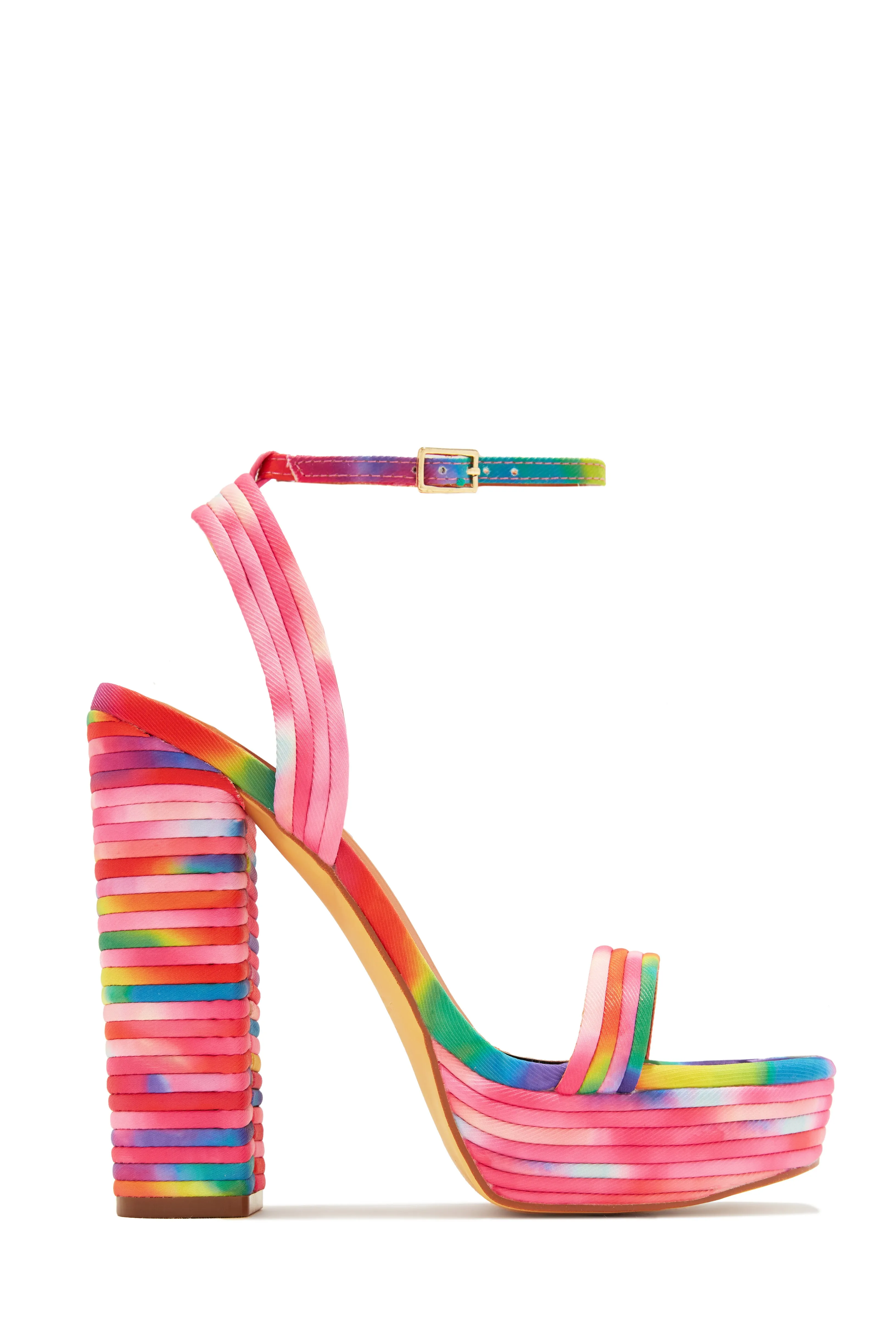 Jazzlyn Platform Block Heels - Gold