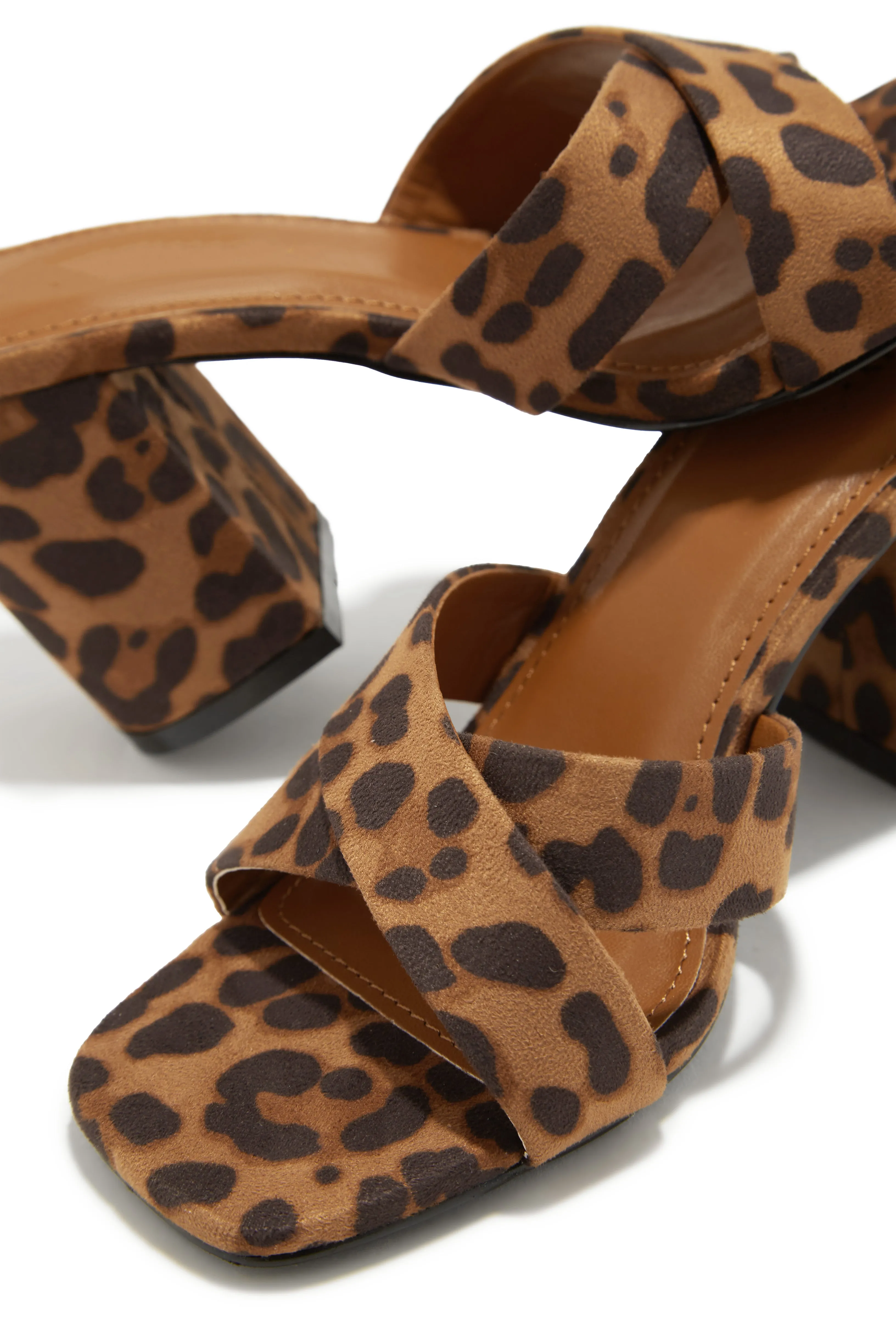 Joana Block Mid Heel Mules - Leopard
