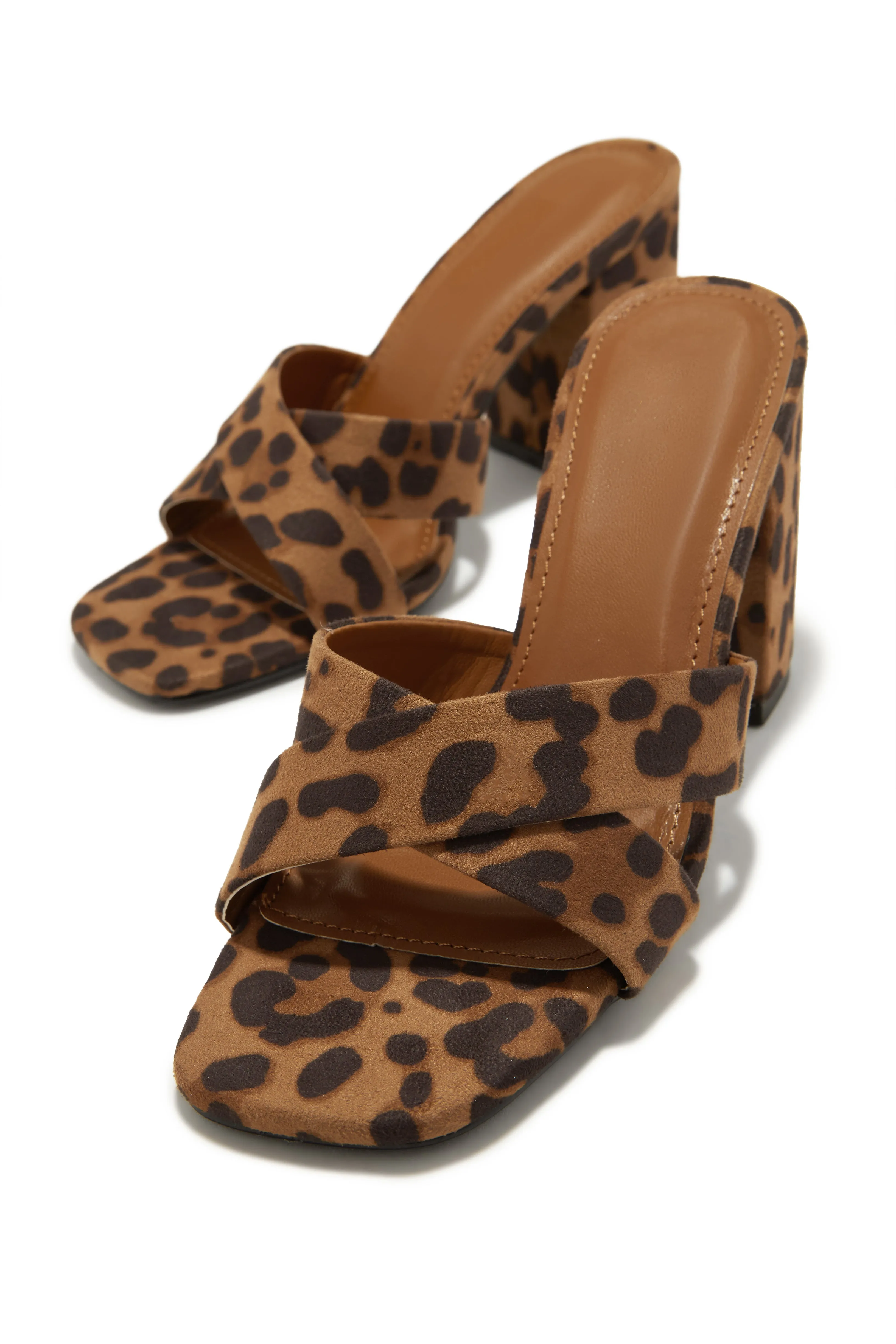 Joana Block Mid Heel Mules - Leopard