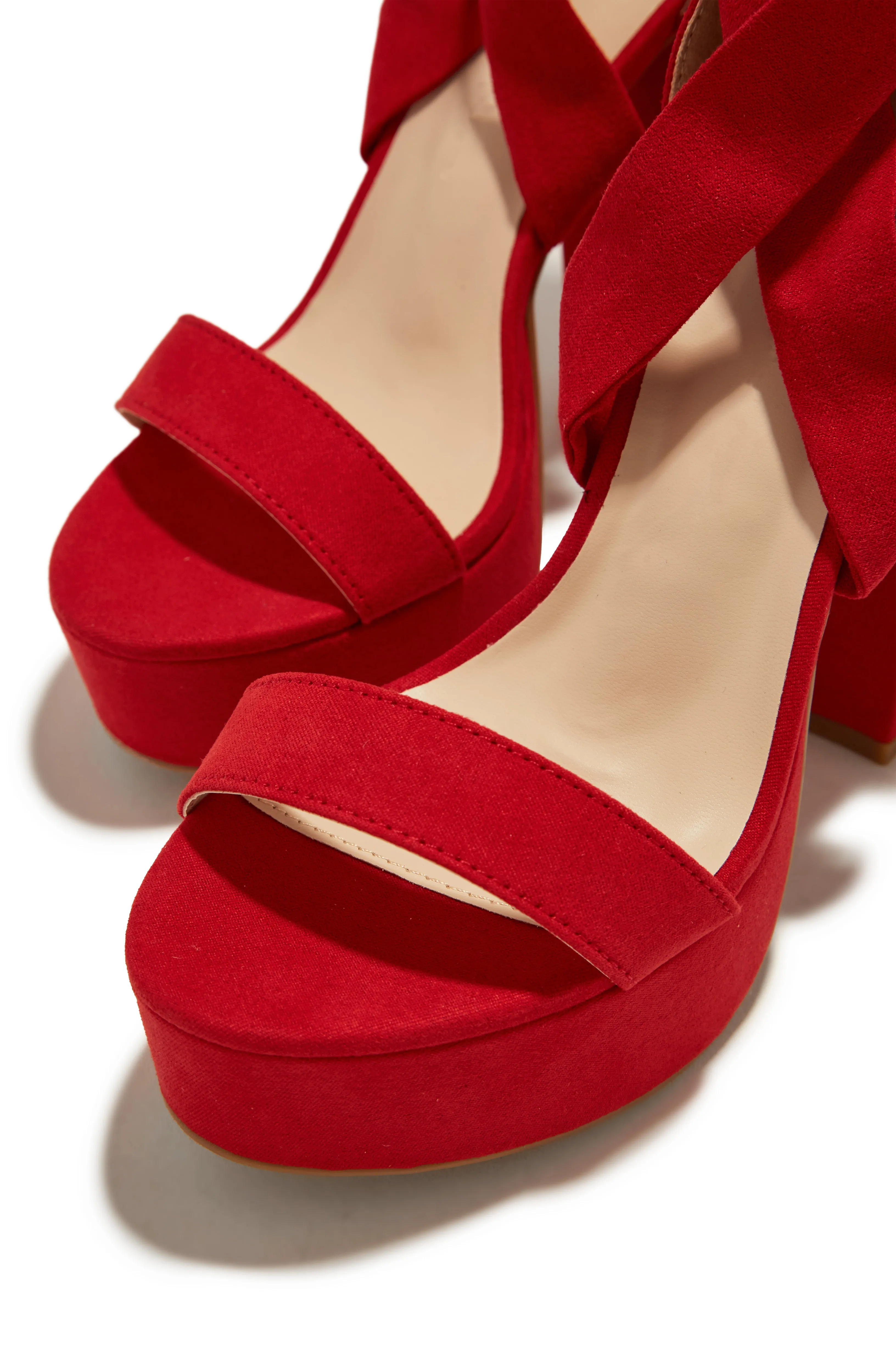 Jodi Block Heel Platforms - Red