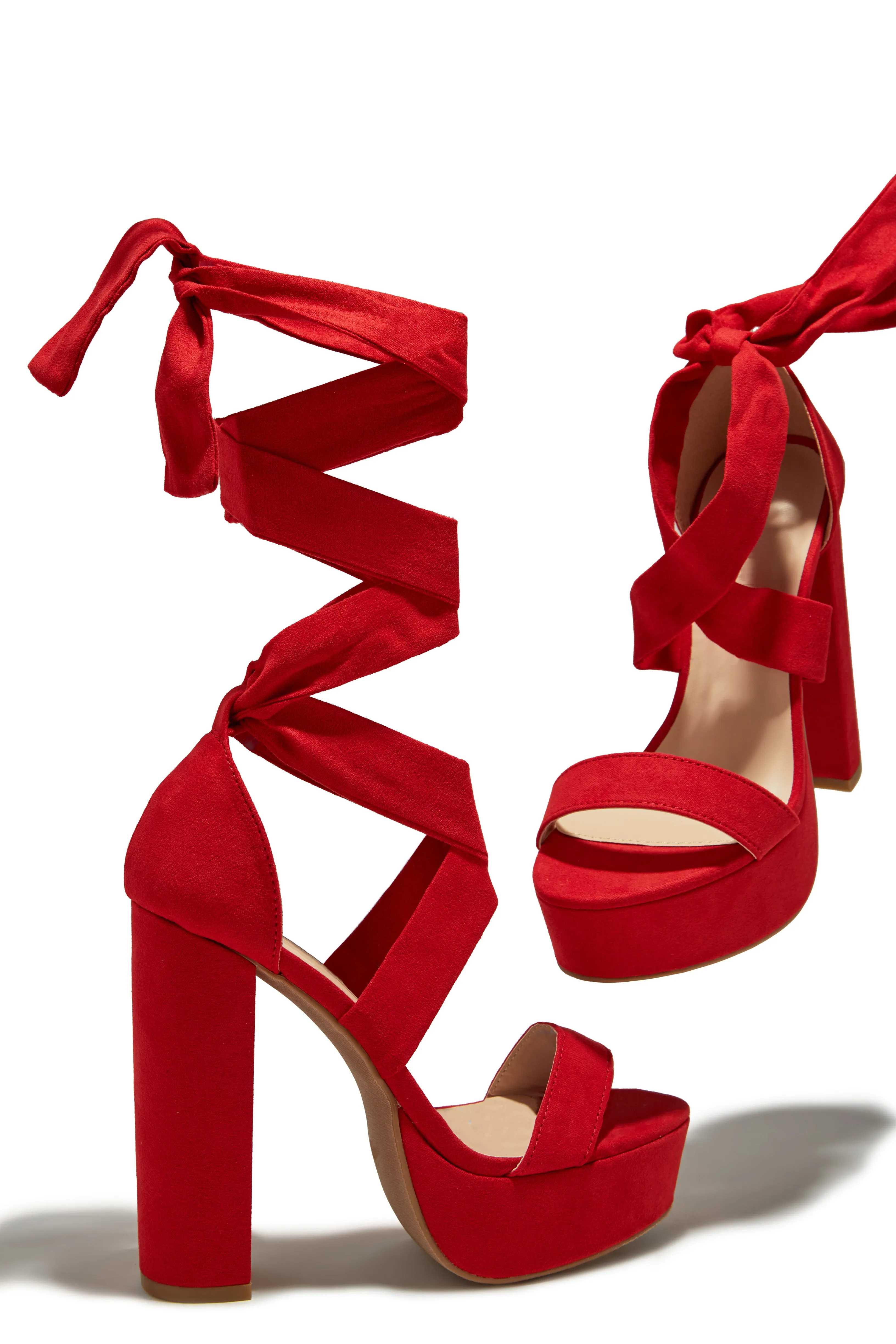 Jodi Block Heel Platforms - Red