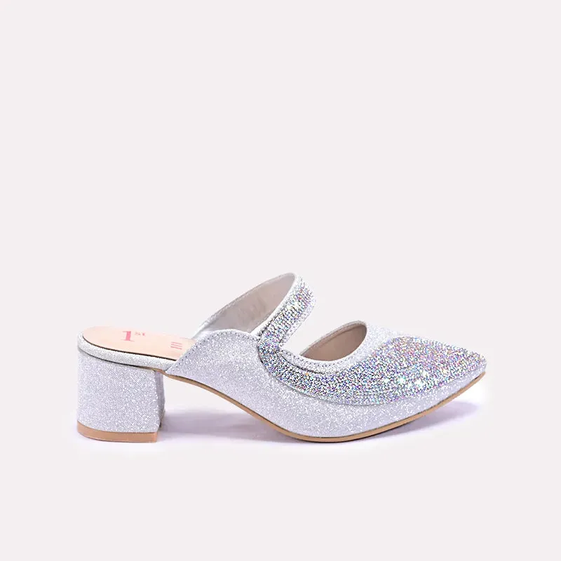 Julianna Silver Block Heel Bridal Pumps 0431192