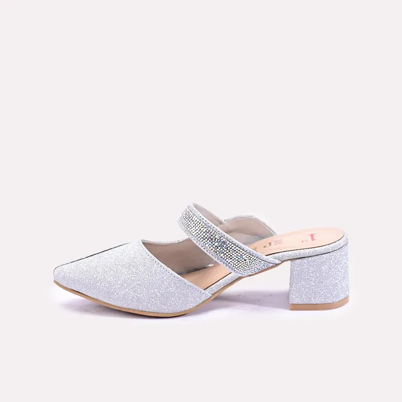 Julianna Silver Block Heel Bridal Pumps 0431192