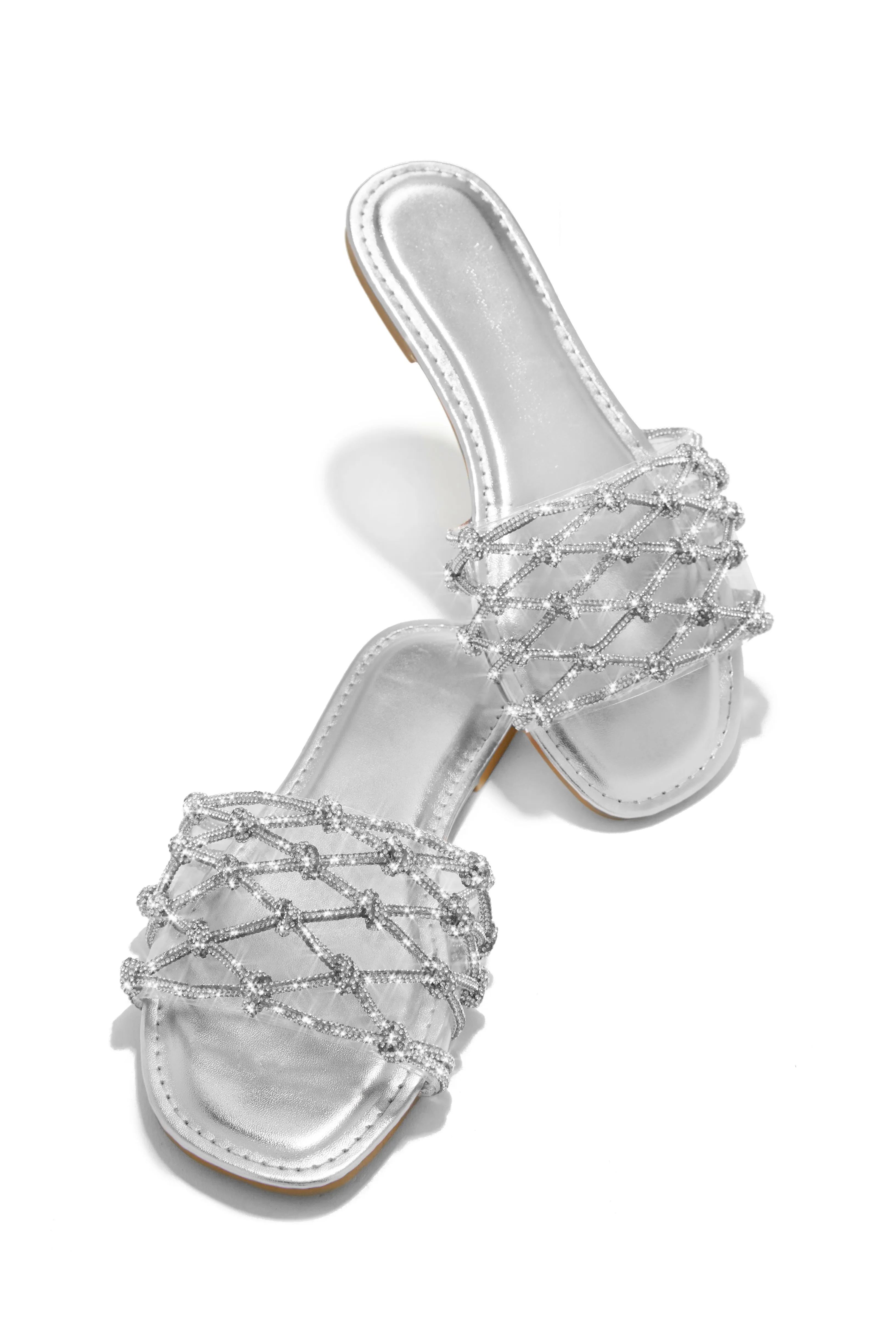 Luxury Villa Embellished Slip On Sandals - Pink