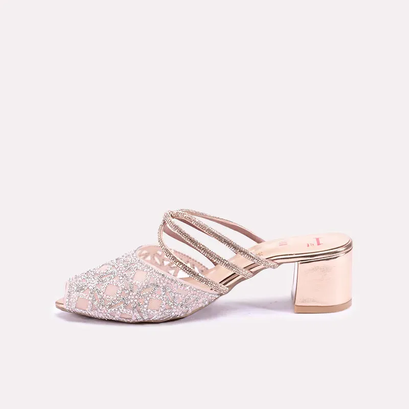 Marcelline Peach Block Heel Bridal Pumps 0431196