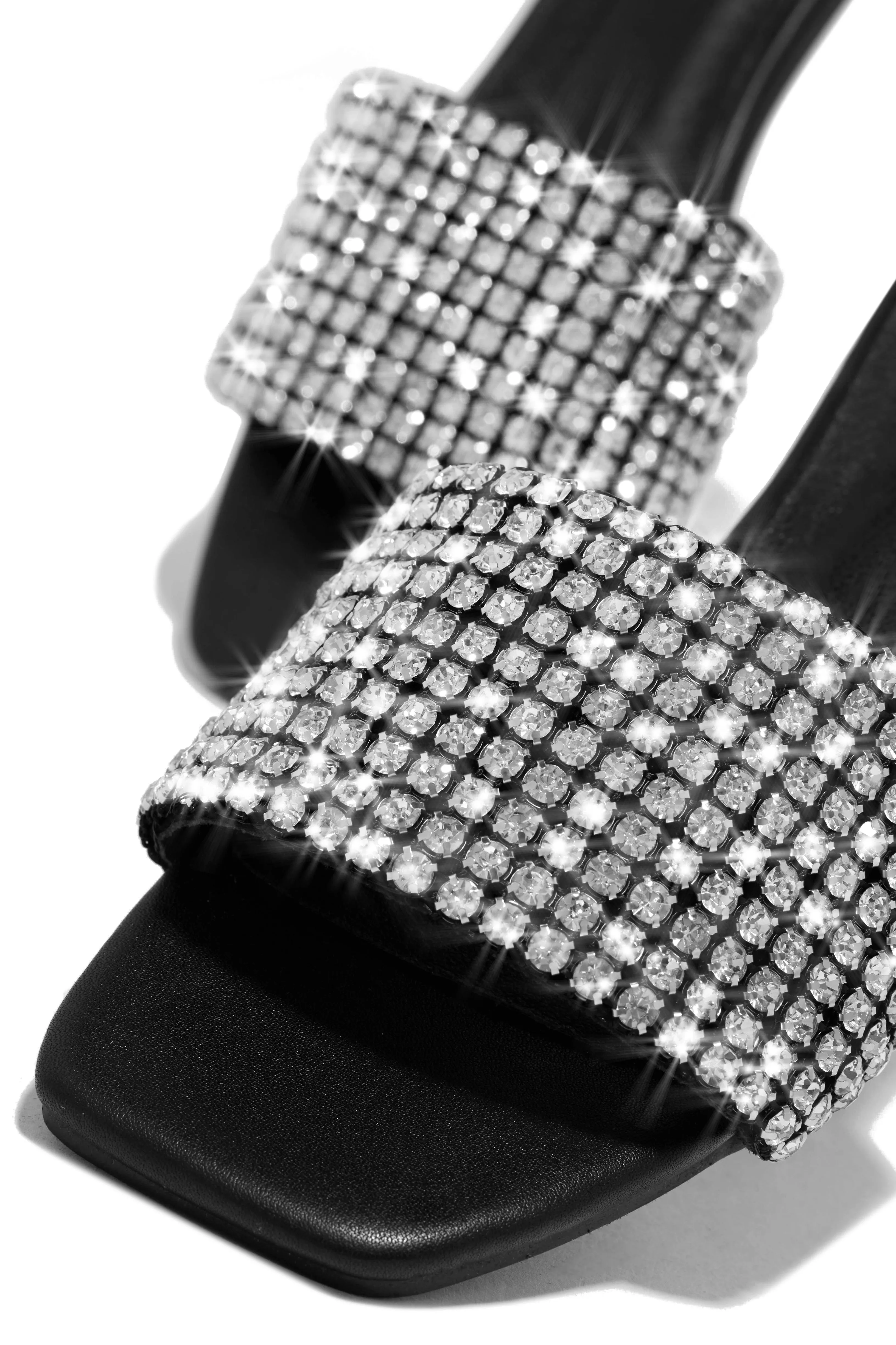 Marline Embellished Slide Sandals - Black