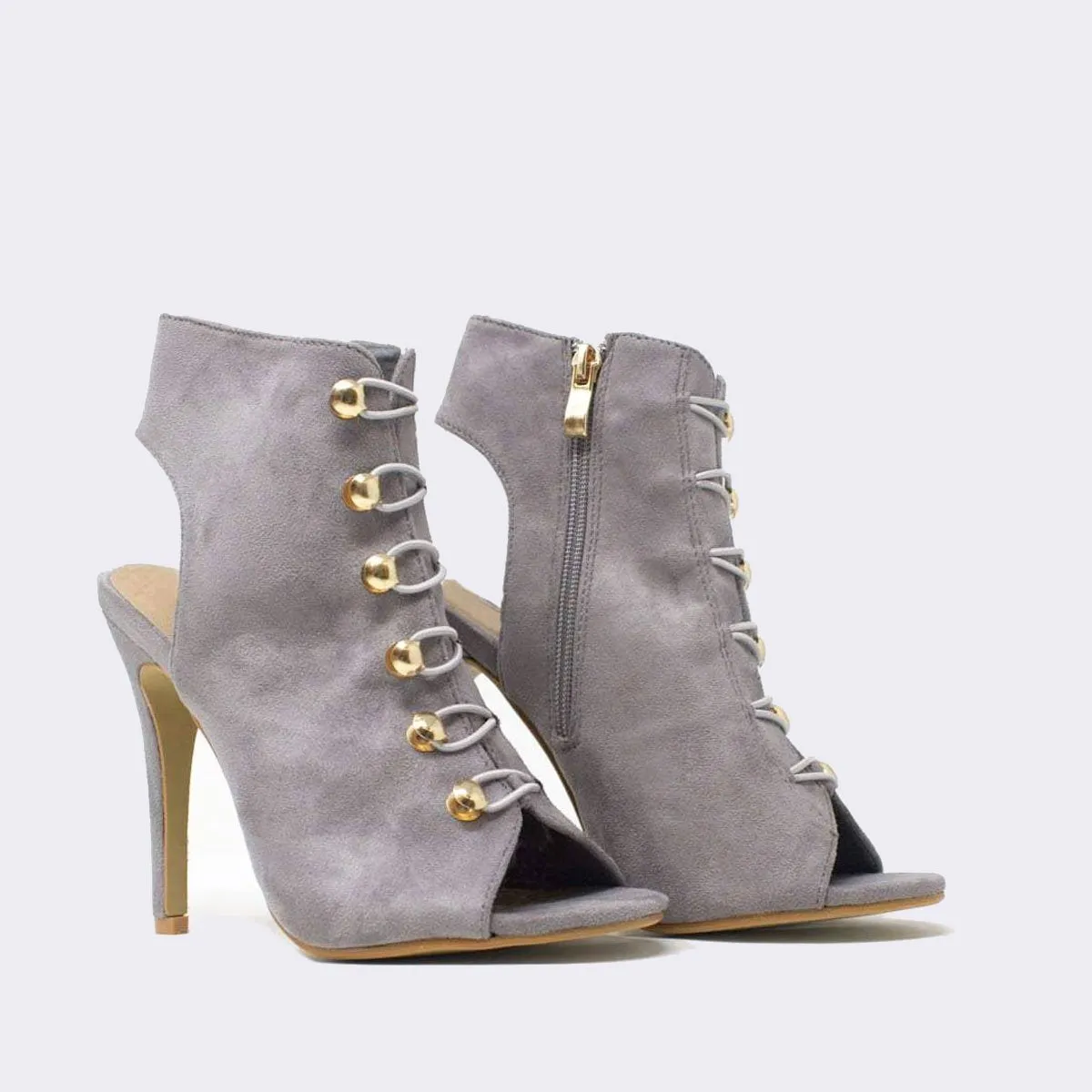 Marshella Cut Out Lace Detail Ankle Boot