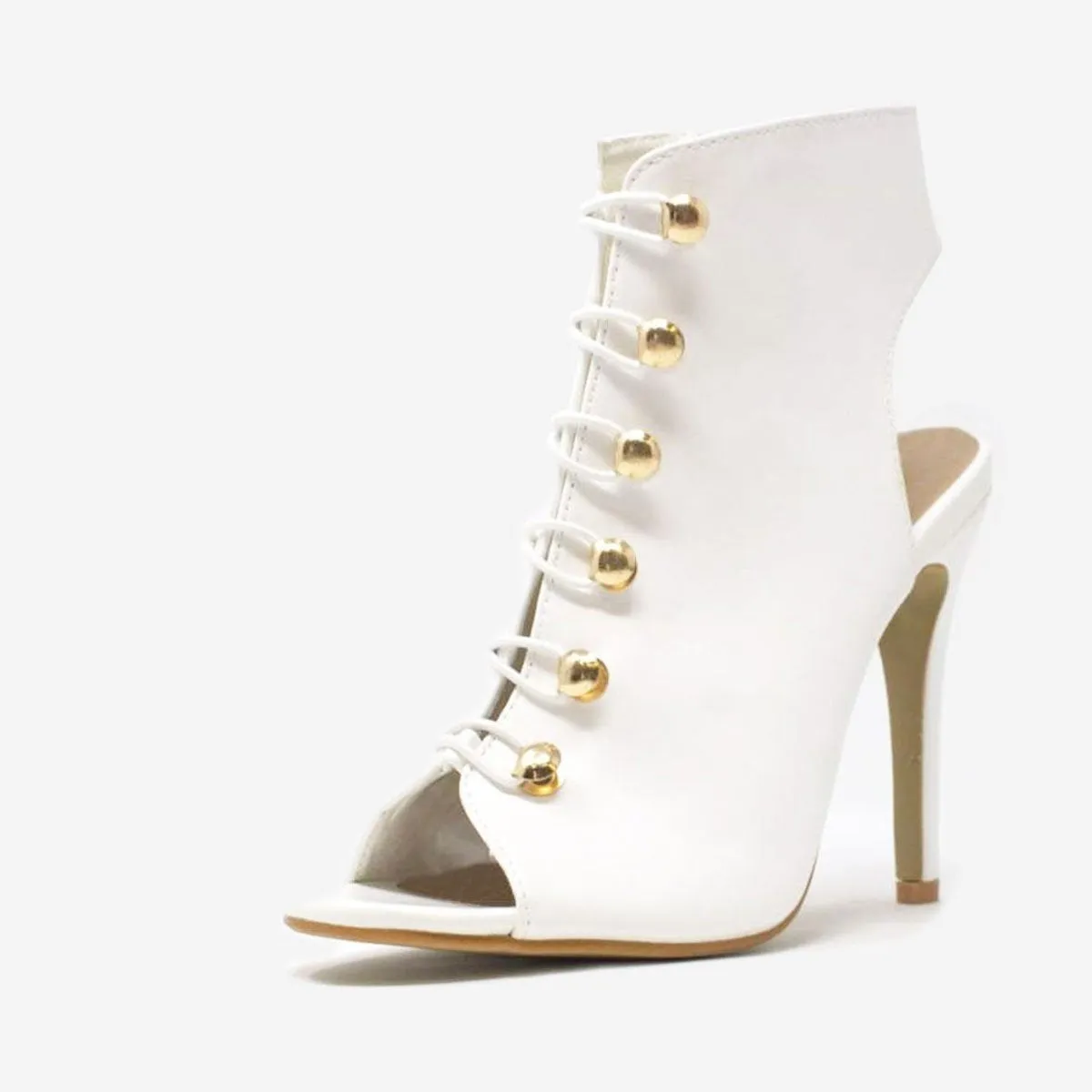 Marshella Cut Out Lace Detail Ankle Boot