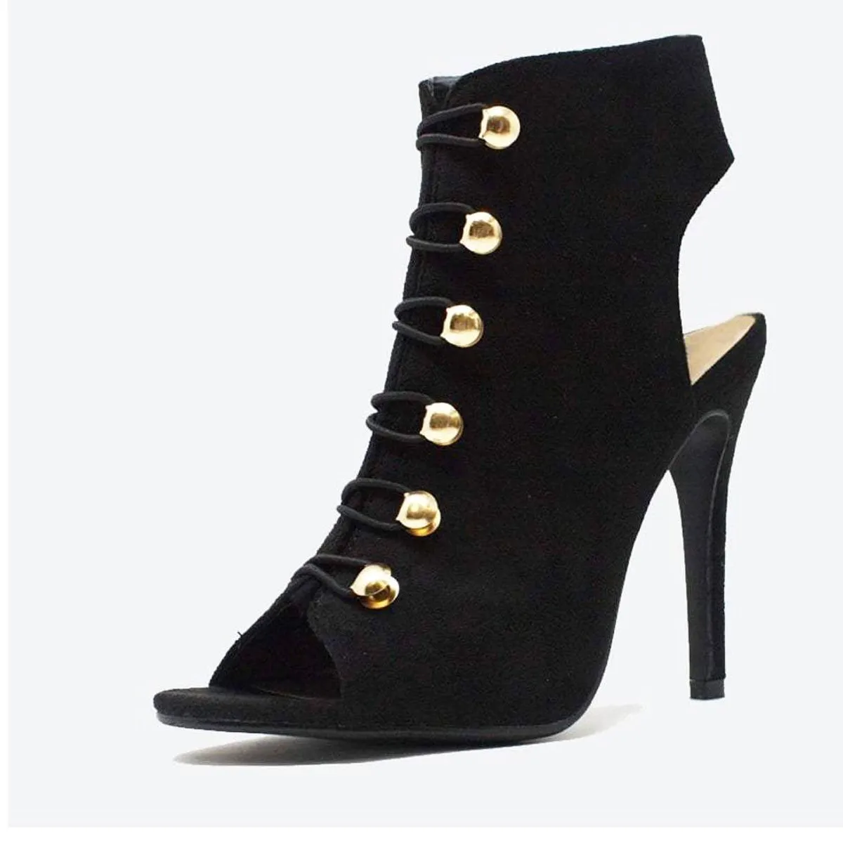Marshella Cut Out Lace Detail Ankle Boot