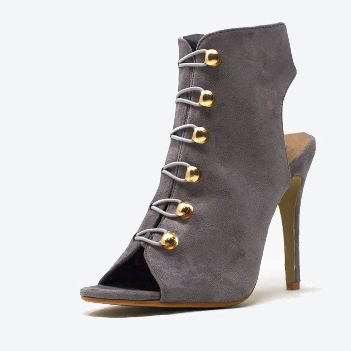 Marshella Cut Out Lace Detail Ankle Boot