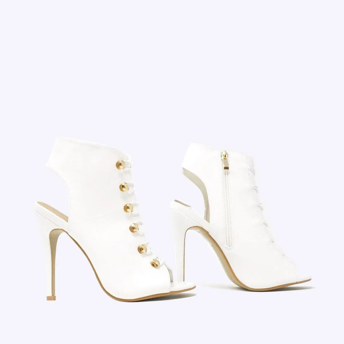 Marshella Cut Out Lace Detail Ankle Boot