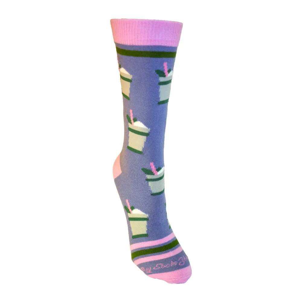 Mint Julep Cups in Blue Womens Socks