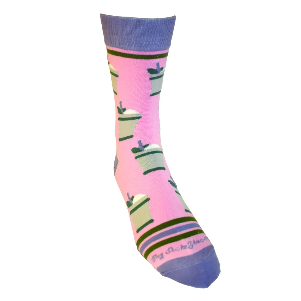 Mint Julep Cups in Pink Men's Socks