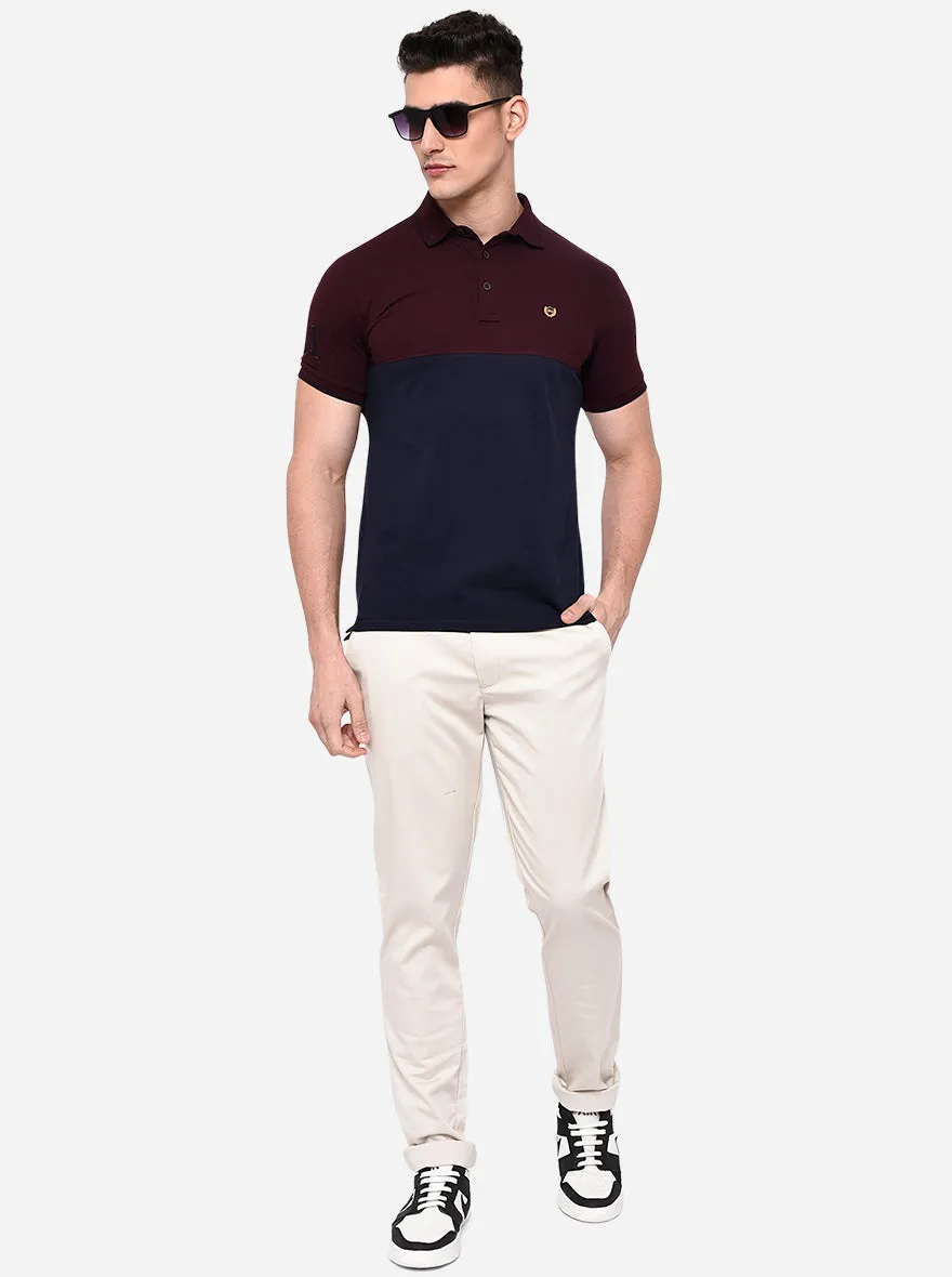Off-White Solid Uno Fit Casual Trouser | JadeBlue