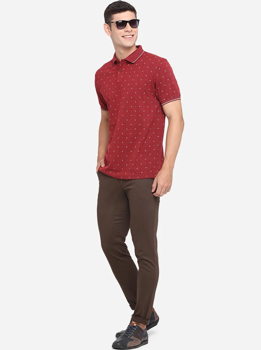 Olive Dobby Neo Fit Casual Trouser | Greenfibre
